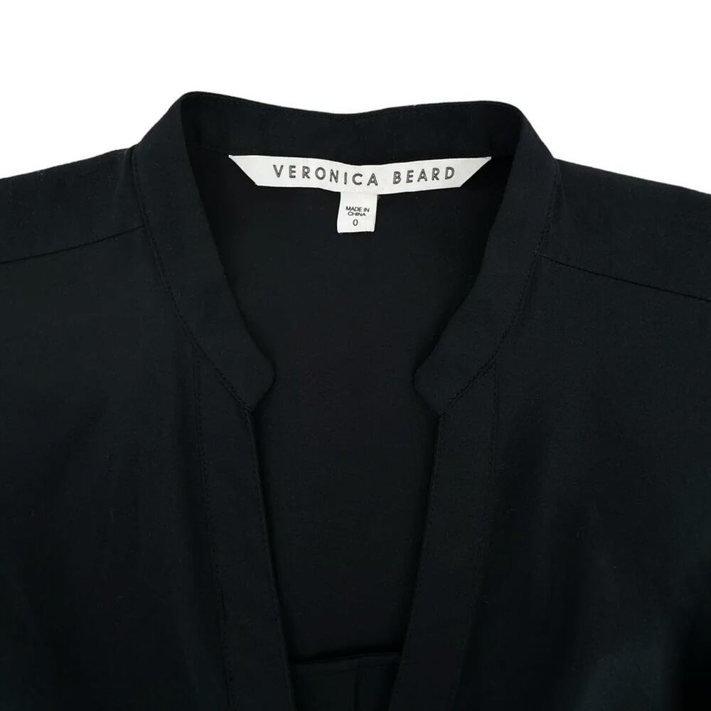 VERONICA BEARD Ruched Shirt Dress 0 - Picture 4 of 7
